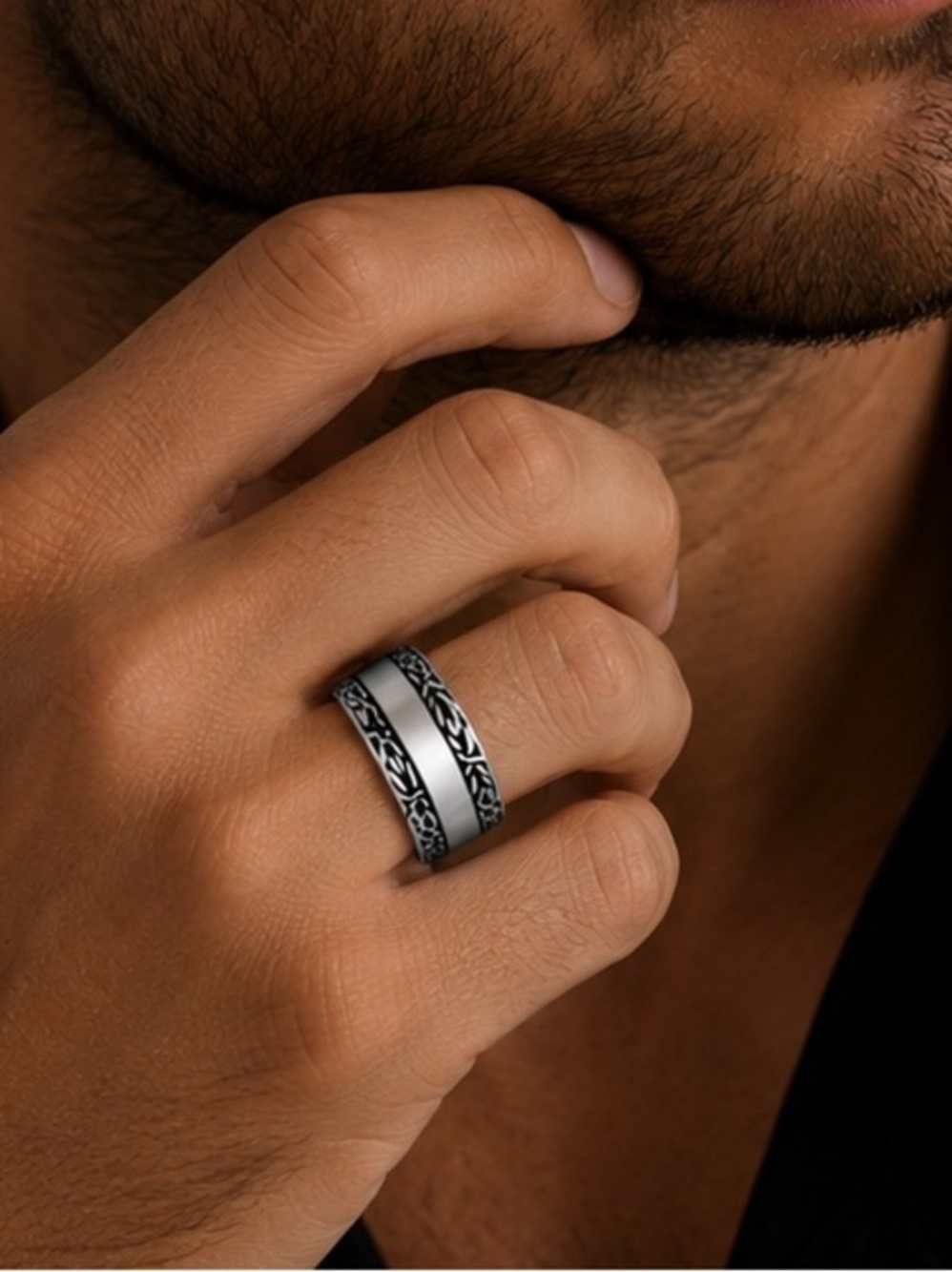 NEW 925 STERLING SILVER MEN ETERNITY WEDDING BAND